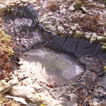 Bassin gel� - La couche de glace est de 2 cm.