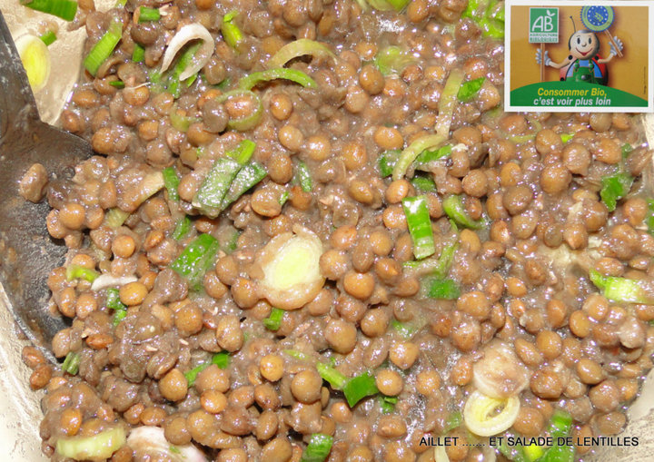 Aillet et salade de lentilles