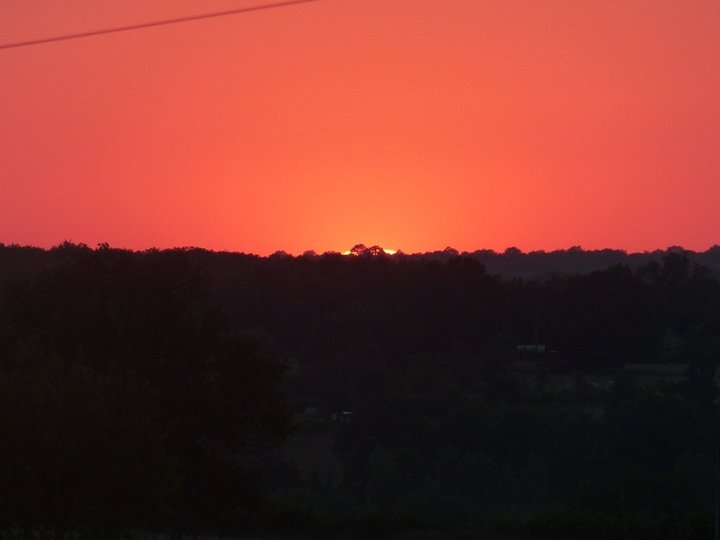 Coucher du soleil,ciel rouge.