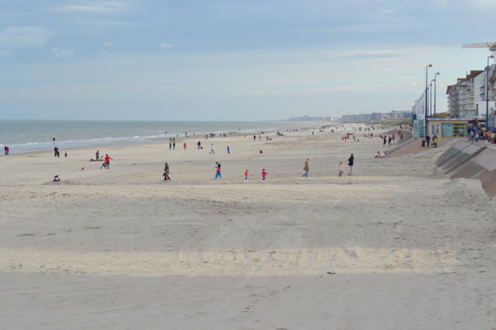 la plage avec d'un coté dunkerque et de l'autre la panne. Quand il fait beau (et oui ca arrive) on voit les cotes anglaises