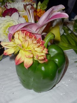 Légumes en décoration forale