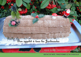 Bûche de Noël traditionnelle au chocolat