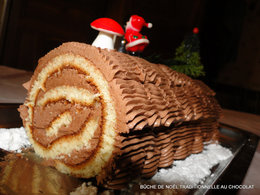 Bûche de Noël traditionnelle au chocolat