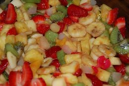 salade de fruits et cascade de couleurs