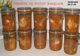 conserves de poulet basquaise