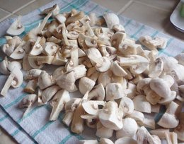 Congélation de champignons de Paris