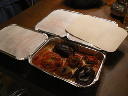 Tomates et aubergines farcies.