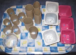 Recyclage d'emballages pour l'atelier semis